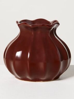 4" Burgundy Pleated Ceramic Bud Vase - Hearth & Hand™ with Magnolia